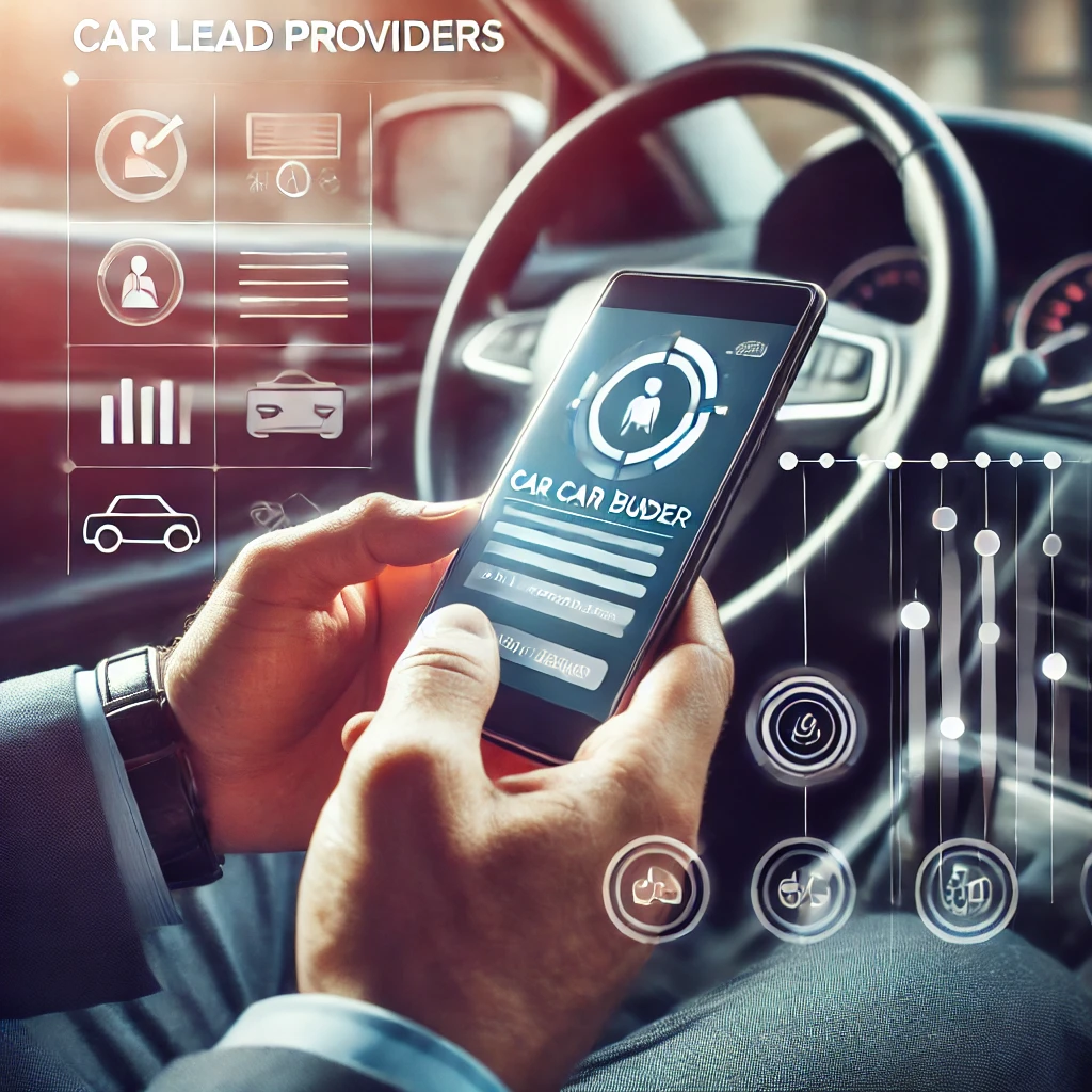 Car dealer accessing car lead data on smartphone, highlighting the importance of quality leads